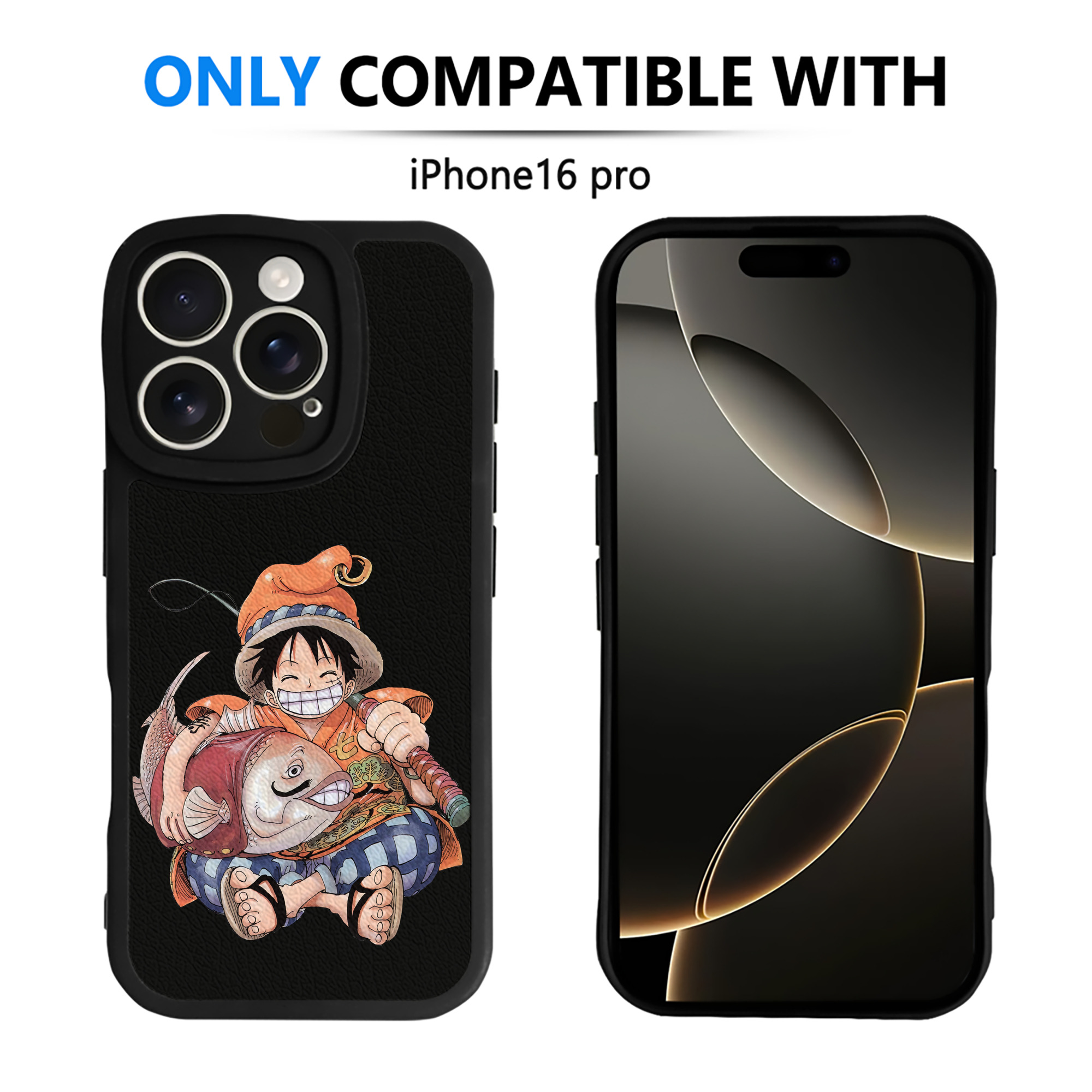 （画像用） ワンピース モンキー・D・ルフィ ONE PIECE Monkey D. Luffy 【iPhone 16シリーズ対応】シリコンスマホケース（レザー調） 材質：シリコン